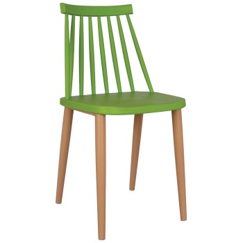 Dining chair FK8052.08 Vanessa green with metallic legs 42,5x47x81,5cm
