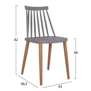 Dining chair FK8052.10 Vanessa grey with metallic legs 43x46,5x82cm Dining chair FK8052.10 Vanessa grey with metallic legs 43x46,5x82cm