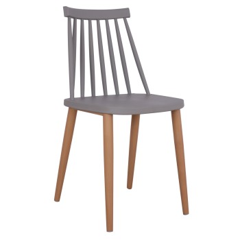 Dining chair FK8052.10 Vanessa grey with metallic legs 43x46,5x82cm