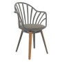 Dining chair FK8049.10 Anais Grey with wooden legs 60x53x86Η cm