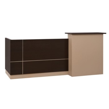 RECEPTION DESK DALTON FK2068.01 MELAMINE IN WENGE-BEIGE 240x80x106Hcm.