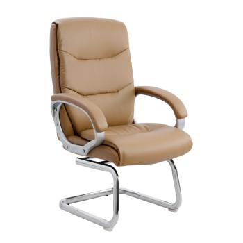 CONFERENCE ARMCHAIR SEMI-SWIVEL ZAMORA FK1088.09 CAMEL COLOR PU LEATHER 63x58x104Hcm.