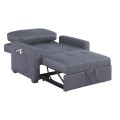 Armchair-Bed Kanna FK3083.10, Grey fabric, 112x96x85Η cm Armchair-Bed Kanna FK3083.10, Grey fabric, 112x96x85Η cm