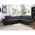 RIGHT CORNER SOFA GORO FK3085.10L BLACK PU 270x200x87H cm RIGHT CORNER SOFA GORO FK3085.10L BLACK PU 270x200x87H cm