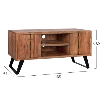 TV Furniture FK8177 Fansi from acacia solid wood natural 135x43x61.5