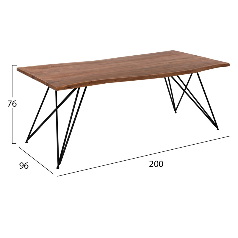 Dining Table Rio FK8181 Solid acacia wood 200Χ96Χ76Η