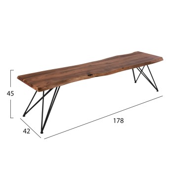 Bench Rio FK8182 Solid wood acacias 178Χ42Χ45 Bench Rio FK8182 Solid wood acacias 178Χ42Χ45