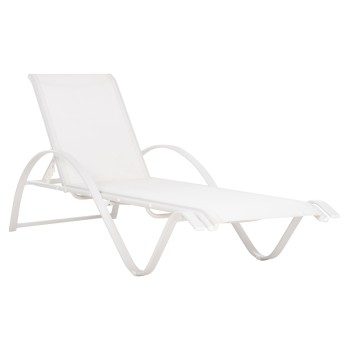 Sunbed WAKANA Aluminum White with textline white FK5133.02 194x54-66x30 cm.