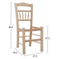 Traditional chair without color frame 41,5x44,5x88,5cm FK8466 Traditional chair without color frame 41,5x44,5x88,5cm FK8466