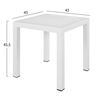 Aluminum Coffee Table QIANA FK5402.01 WHITE 45x45x45,5Ηcm Aluminum Coffee Table QIANA FK5402.01 WHITE 45x45x45,5Ηcm