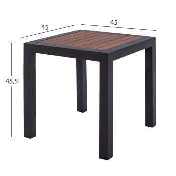Aluminum Coffee Table SABRA FK5403.02 Grey with Polywood 45Χ45Χ45,5H Aluminum Coffee Table SABRA FK5403.02 Grey with Polywood 45Χ45Χ45,5H