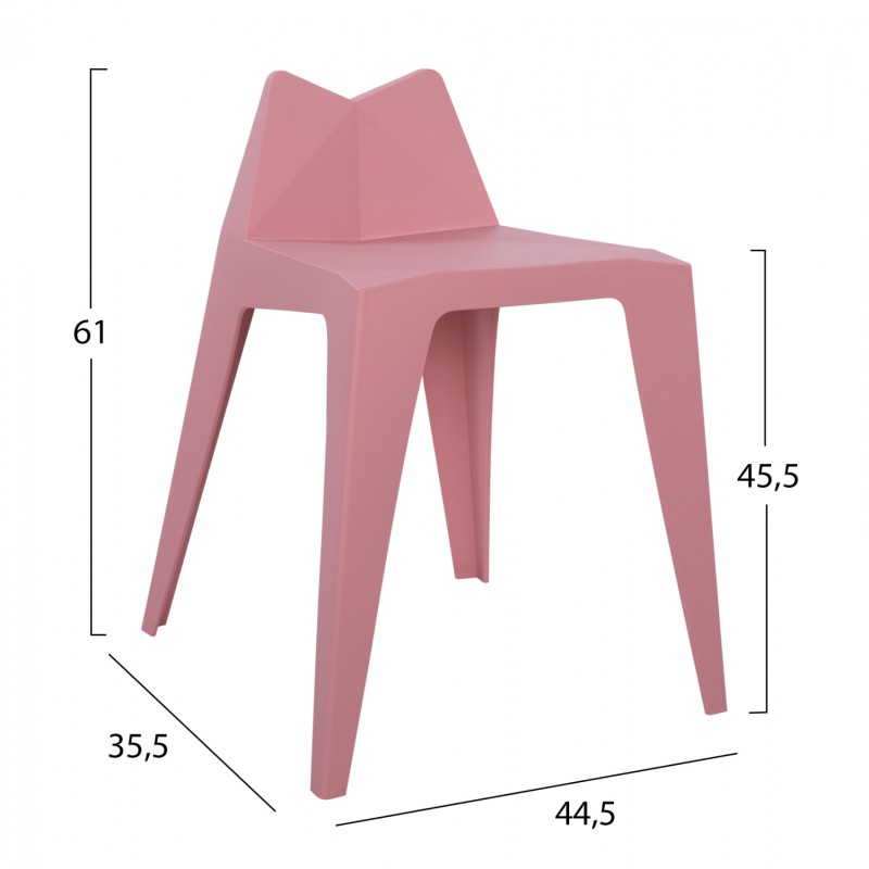 Stool Polypropylene Pink Homer FK8005.20 44,5x35,5x61 cm Stool Polypropylene Pink Homer FK8005.20 44,5x35,5x61 cm