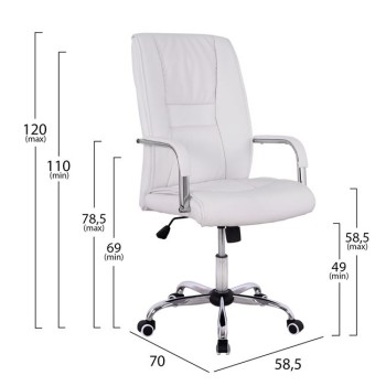 Manager's office chair FK1106.02 White Color 58,5x70x120 cm Manager's office chair FK1106.02 White Color 58,5x70x120 cm