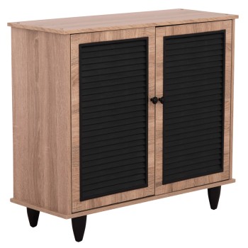 SHOE CABINET MCKENNA FK2266.02 MELAMINE IN SONAMA-BLACK 77x30x69Hcm.