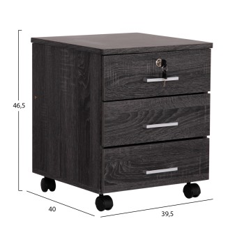 OFFICE DRAWER HAYDEN FK2282.01 MELAMINE IN GREY COLOR 39.5x40x46.5Hcm.