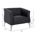 Armchair Kiana FK3122.11 Black PU 80x75x71cm