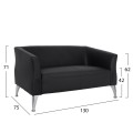 Sofa 2 seater Kiana FK3122.21 Black PU 130x75x71 cm Sofa 2 seater Kiana FK3122.21 Black PU 130x75x71 cm