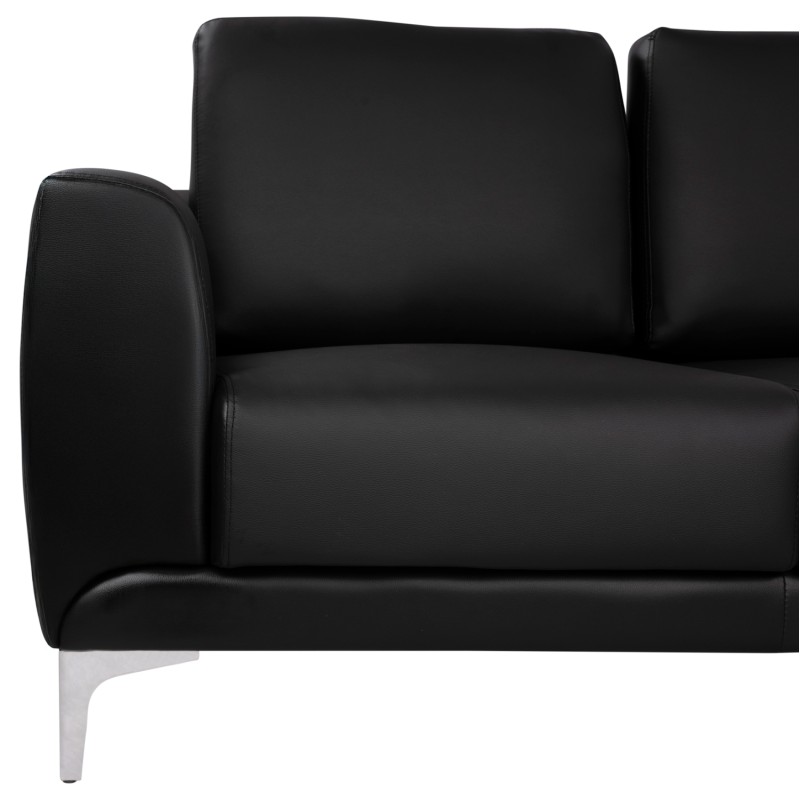 Sofa 3 seater Kenzie FK3121.31 with Black PU 190x81x81 cm Sofa 3 seater Kenzie FK3121.31 with Black PU 190x81x81 cm