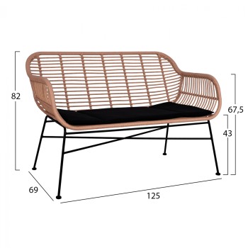 Set metallic for outdoor spaces 4 pieces Allegra FK5460 Wicker in beige color Set metallic for outdoor spaces 4 pieces Allegra FK5460 Wicker in beige color