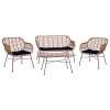 Set metallic for outdoor spaces 4 pieces Allegra FK5460 Wicker in beige color