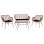 Set metallic for outdoor spaces 4 pieces Allegra FK5460 Wicker in beige color