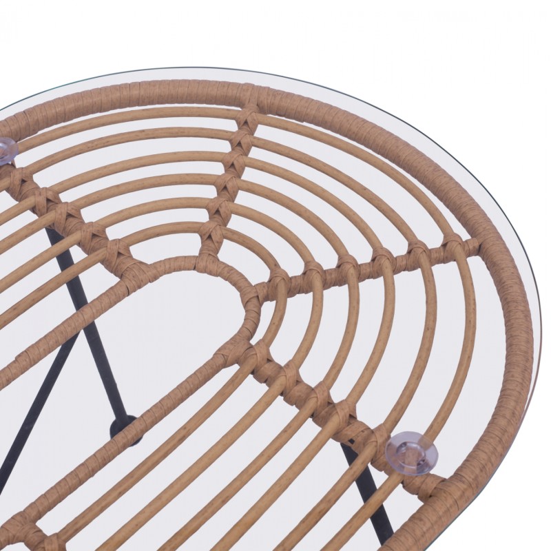 Set metallic for outdoor spaces 4 pieces Allegra FK5460 Wicker in beige color Set metallic for outdoor spaces 4 pieces Allegra FK5460 Wicker in beige color