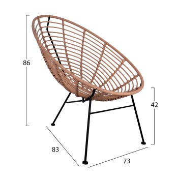 OUTDOOR 3PCS SET ALLEGRA FK10335 BEIGE WICKER-METAL