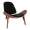 Armchair SUPERIOR PLUS FK1128.01 WALNUT color with black cushion PU 89x83x76H cm
