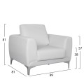 Set sofa 3 pieces Kenzie with White PU FK10329.01 Set sofa 3 pieces Kenzie with White PU FK10329.01