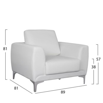 Set sofa 3 pieces Kenzie with White PU FK10329.01 Set sofa 3 pieces Kenzie with White PU FK10329.01