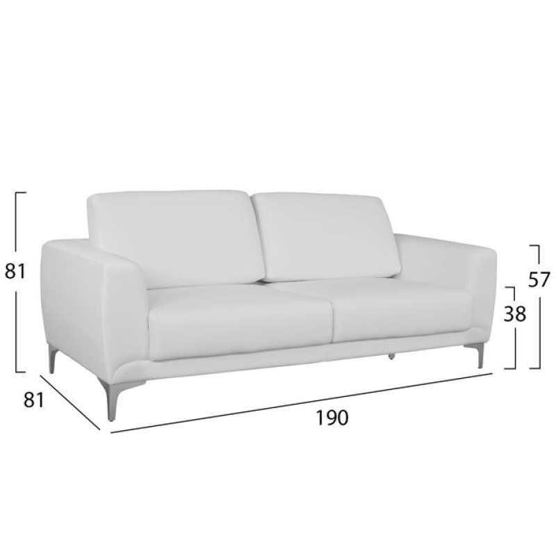 Set sofa 3 pieces Kenzie with White PU FK10329.01 Set sofa 3 pieces Kenzie with White PU FK10329.01