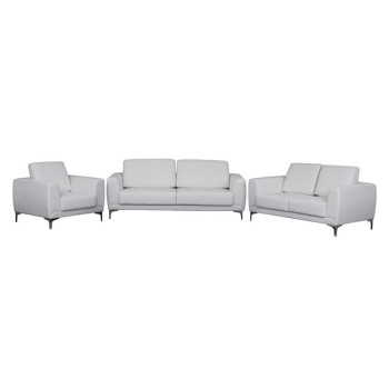 Set sofa 3 pieces Kenzie with White PU FK10329.01