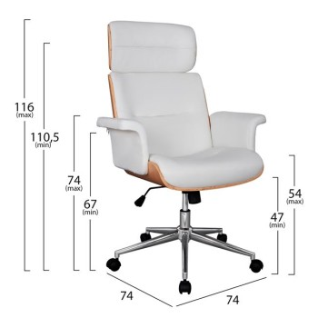 Manager's office chair SUPERIOR PRO FK1108.02 Sonama-White  74x74x116 cm