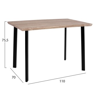Dining Table 110x70 sonama with black legs FK8333