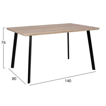 Dining Table 140x80 sonama with black legs FK8374