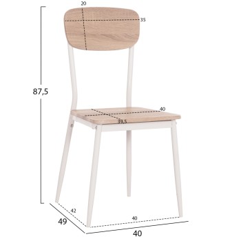 DINING CHAIR PAGET FK8373.02 SONAMA COLOR--WHITE METAL LEGS 40x49x87,5Hcm.