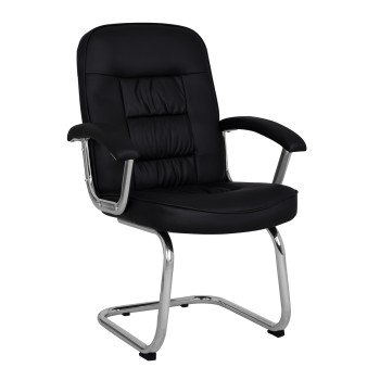Conference chair FK1114 Black PU with chromed base 61.5x62x98 cm.