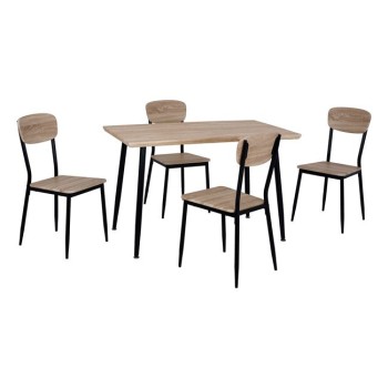 Set Dining Table 5 pieces FK10348.01 Sonama Desktop and black legs 120x70x76,5Y cm