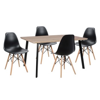 Set Dining Table 5 pieces FK10346 Table 140x80x76 cm & 4 Chairs Twist