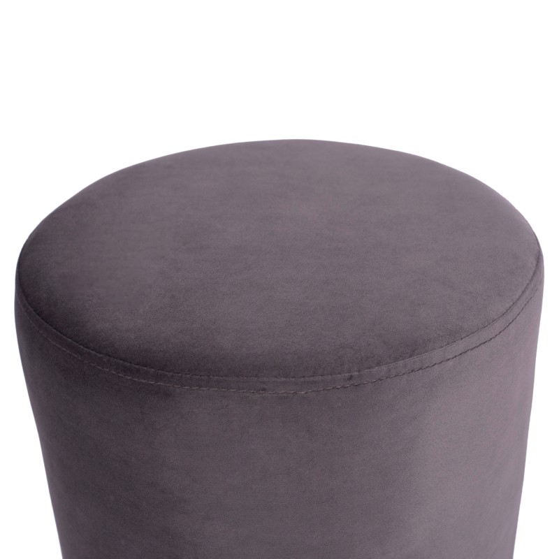 Velvet stool Levy FK8408.01 grey with silver base ''35x43cm Velvet stool Levy FK8408.01 grey with silver base ''35x43cm