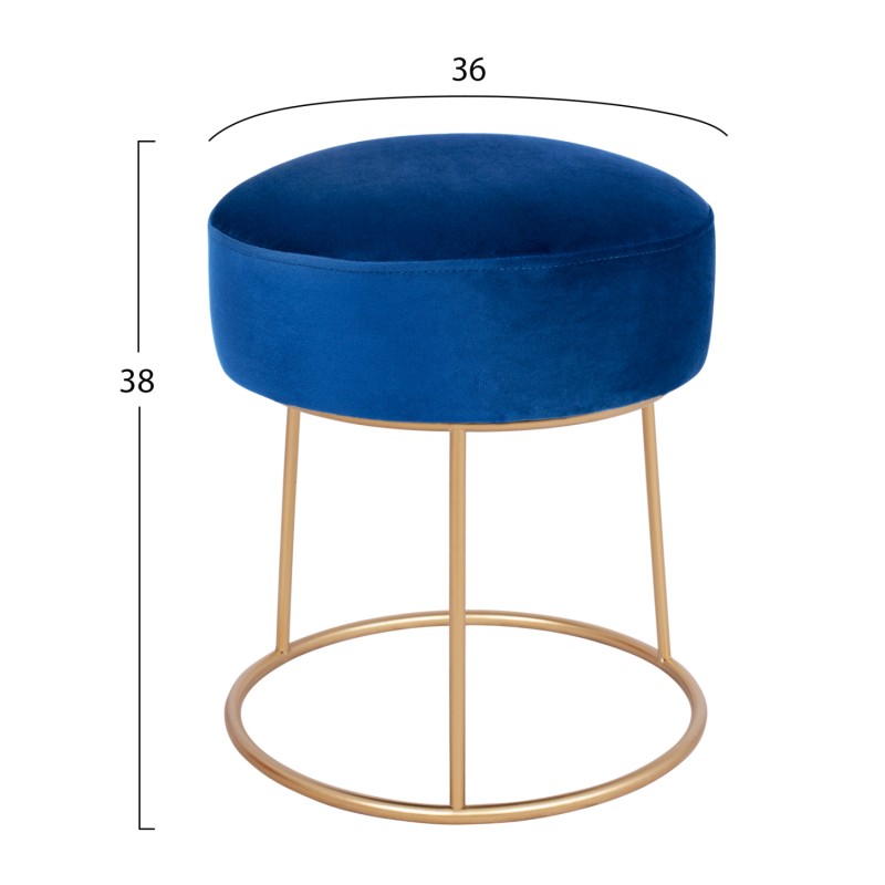 Stool Karlo FK8411.08 Blue with gold Base ''36x38 h cm