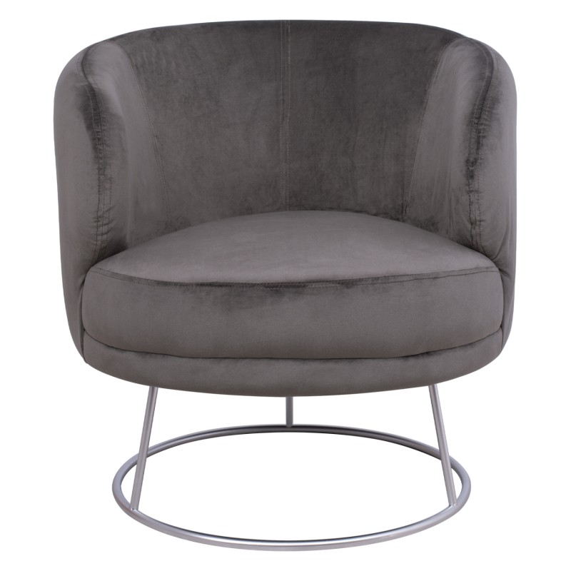 Armchair Arien FK8403.01,velvet grey,silver base 80x75x82cm Armchair Arien FK8403.01,velvet grey,silver base 80x75x82cm