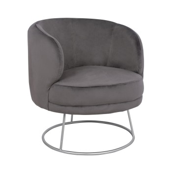 Armchair Arien FK8403.01,velvet grey,silver base 80x75x82cm