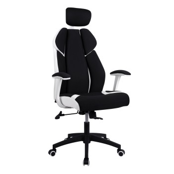 Manager's office chair FK1086.02 in black-white color 65x70x128-132