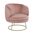 VELVET ARMCHAIR ARIEN FK8403.02 DUSTY PINK, GOLDEN BASE 80x75x82cm