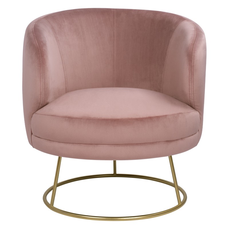VELVET ARMCHAIR ARIEN FK8403.02 DUSTY PINK, GOLDEN BASE 80x75x82cm