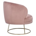 VELVET ARMCHAIR ARIEN FK8403.02 DUSTY PINK, GOLDEN BASE 80x75x82cm