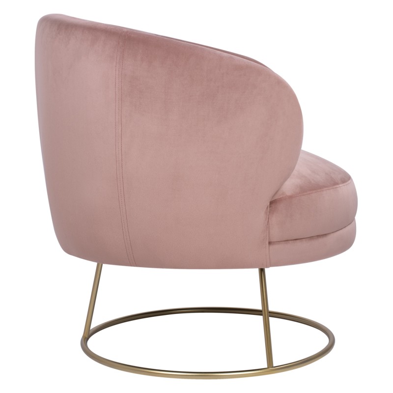 VELVET ARMCHAIR ARIEN FK8403.02 DUSTY PINK, GOLDEN BASE 80x75x82cm