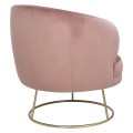 VELVET ARMCHAIR ARIEN FK8403.02 DUSTY PINK, GOLDEN BASE 80x75x82cm