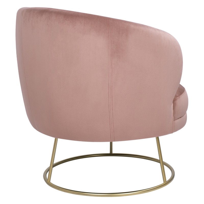 VELVET ARMCHAIR ARIEN FK8403.02 DUSTY PINK, GOLDEN BASE 80x75x82cm
